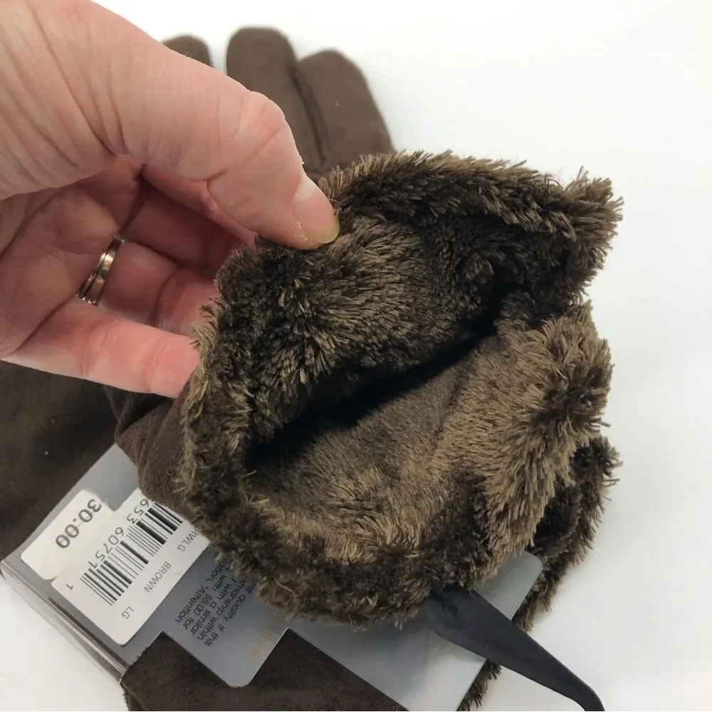 Isotoner Brushed‎ Microfiber Gloves Brown Womens Large NWT - Picture 6 of 8